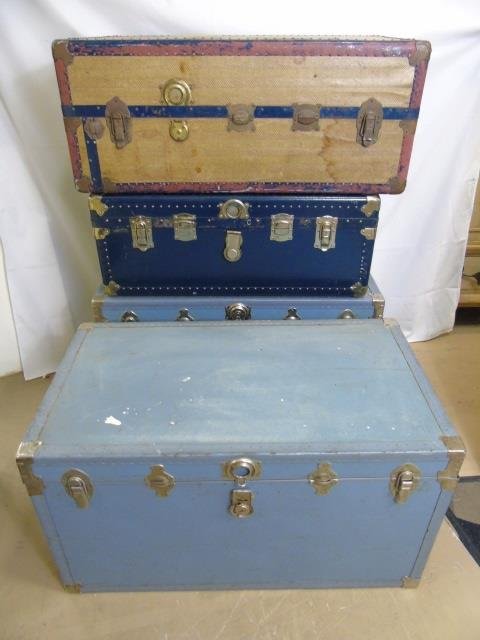 Four Antique & Vintage Steamer Trunks / Chests (1 of 5)