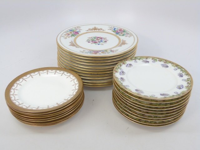 3 Sets of Porcelain German & French Limoges Plates (1 of 4)