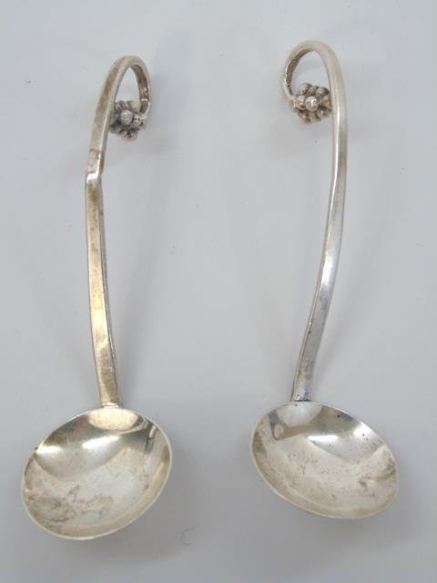 Pair Georg Jensen Sterling Silver Figural Spoons (1 of 4)