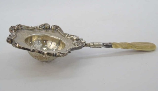 Antique Sterling Silver Tea Strainer w/ Handle (1 of 7)