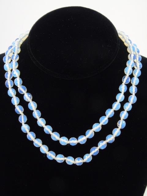 Pair Faceted Moonstone Bead Necklace Strands (1 of 4)