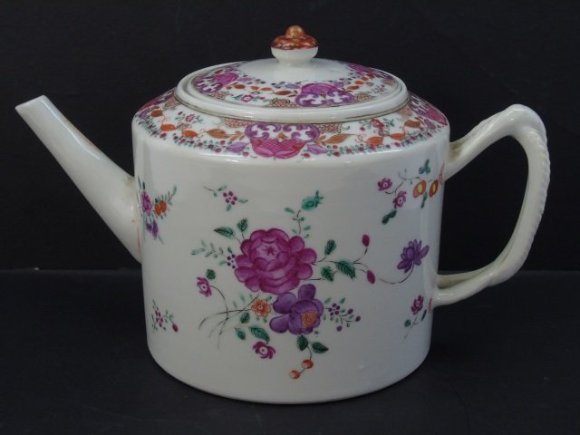 18th C Chinese Export Qing Tea Pot Famille Rose (1 of 5)