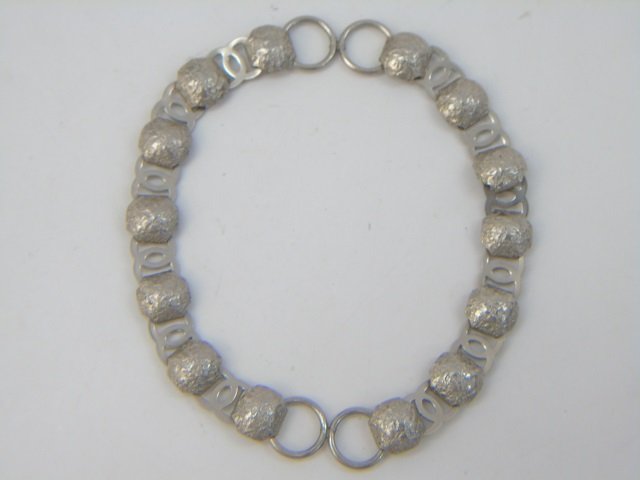 Vintage Chanel Silver Tone Double C Link Bracelet (1 of 3)