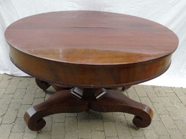 Antique Mahogany Empire Dining Table w 4 Leaves (1 of 5)