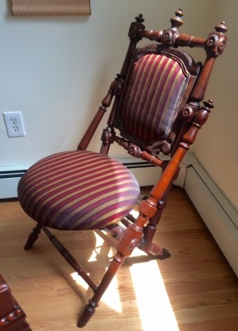 Antique Mahogany Folding Hunzinger Campaign Chair (1 of 5)