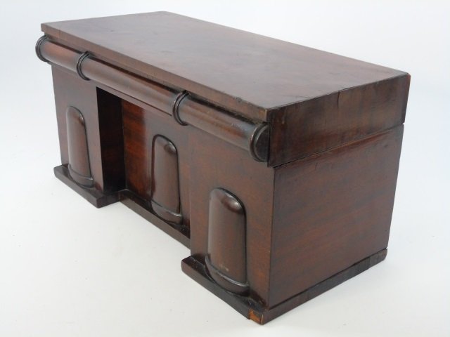 Antique Mahogany American Empire Tea Caddy Box (1 of 8)