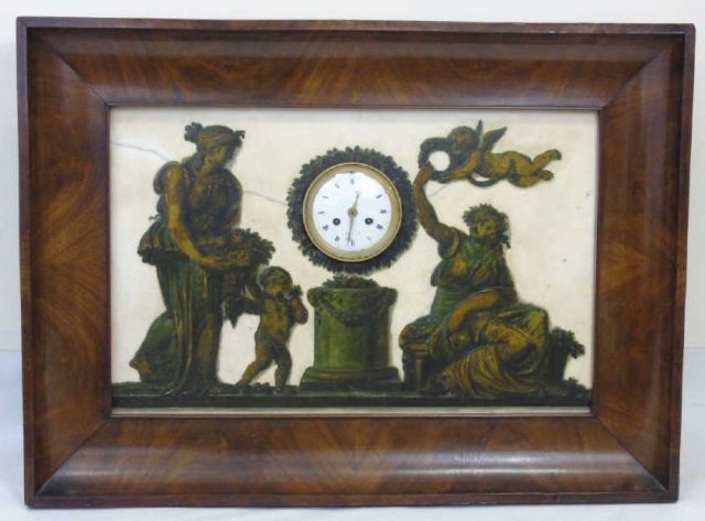 Antique Empire Style Framed Porcelain Plaque Clock (1 of 3)