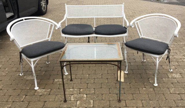 Vintage 4 Pieces of Metal Patio Outdoor Furniture (1 of 3)