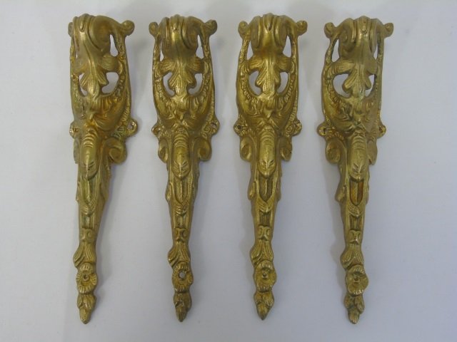 Four Gilt Bronze Ormolu Furniture Leg Mounts (1 of 4)