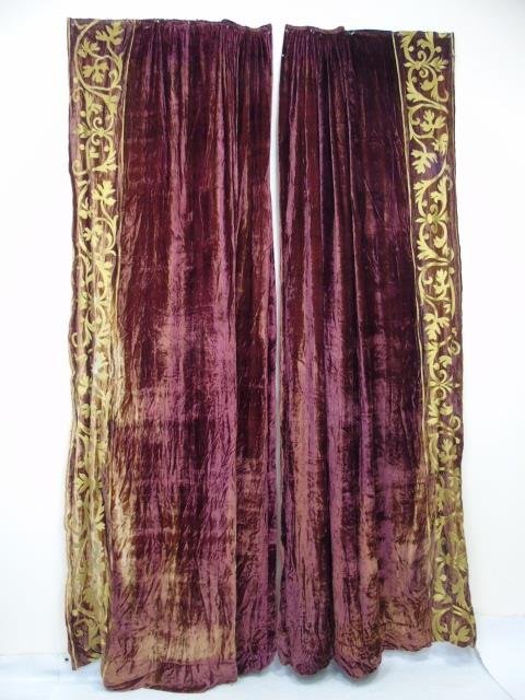 Pair Custom Made Zuber Paris Velvet Curtain Panels (1 of 4)