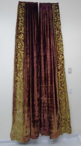 Pair Custom Made Zuber Paris Velvet Curtain Panels (1 of 4)