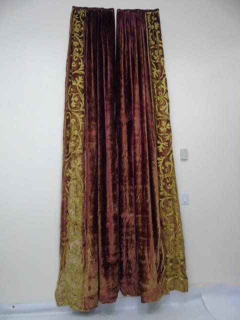 Pair Custom Made Zuber Paris Velvet Curtain Panels (1 of 3)
