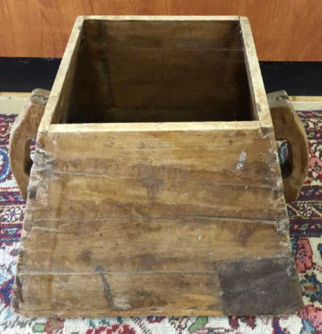 Carved & Dovetailed Pine Wood Storage Basket (1 of 3)