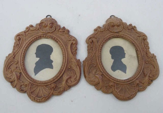 Pair Antique William James Hubard Silhouettes (1 of 4)