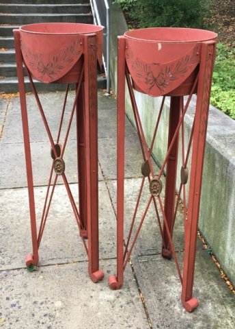 Pair Neo Classical Style Tole Metal Planter Stands (1 of 7)