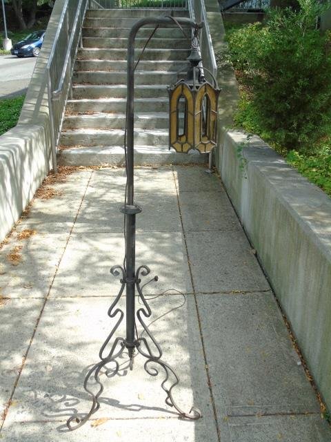 Vintage Iron Lantern on Tall Ornate Floor Lamp (1 of 10)