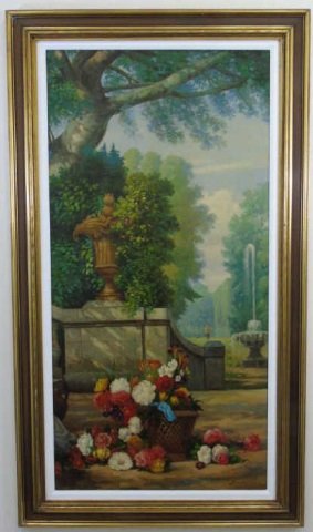 Stanton - Large Signed Oil Painting of a Garden (1 of 5)