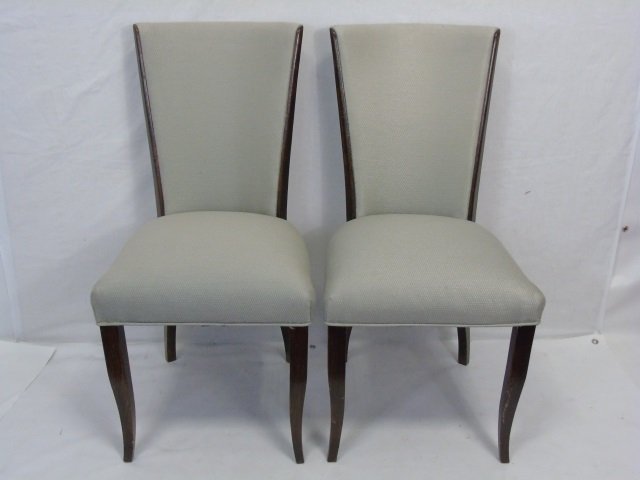Pair Contemporary Modern Mahogany Side Chairs (1 of 5)