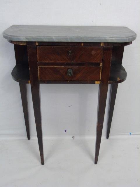 Antique Marble Top Console Table w 2 Drawers (1 of 4)