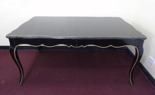 Maison Jansen Ebony & Gilt Wood Dining Table (1 of 4)