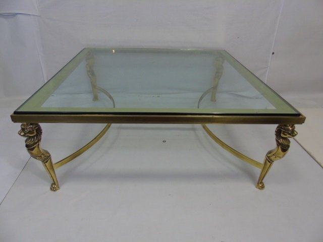 Contemporary Karges Brass and Glass Cocktail Table (1 of 4)