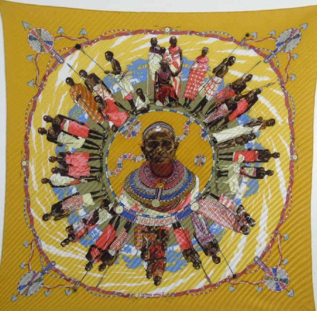 Hermes Silk Pleated Accordion Scarf in Box (1 of 10)