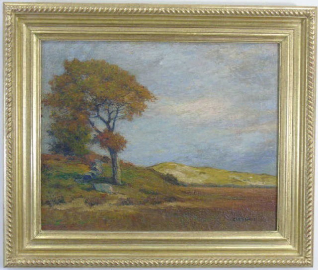 George Wainright Harvey - Landscape Oil Painting: George Wainright Harvey - Landscape Oil Painting. Oil on canvas in frame. Signed. Professionally framed by J Pocker in Greenwich, CT. Measures 24 x 26 inches.
