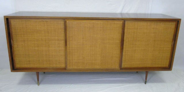Mid Century Modern Cane Front Buffet Cabinet (1 of 6)