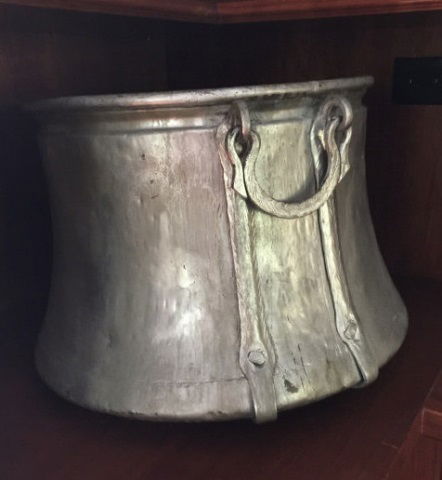 Antique Silver Patina Metal Fireplace Log Holder (1 of 3)