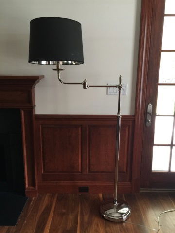 Contemporary Chrome & Custom Shade Floor Lamp (1 of 5)