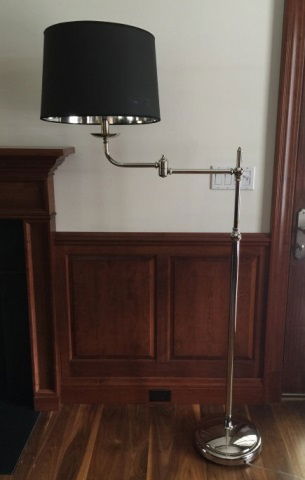 Contemporary Chrome & Custom Shade Floor Lamp (1 of 5)