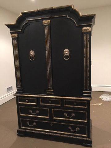 Custom Made Black & Gold Lion Head Armoire (1 of 5)