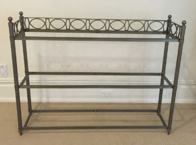 Contemporary Wrought Iron & Glass Etagere (1 of 3)