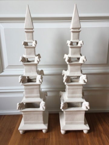 Pair Italian Made Blanc de Chine Dutch Tulip Vases (1 of 4)