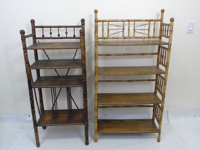Two Antique Victorian Faux Bamboo Etageres (1 of 7)