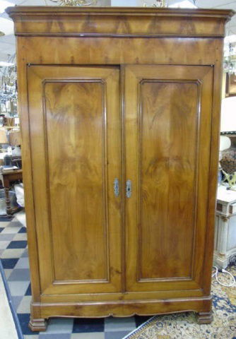 Antique French Empire 19th C Cherry Wood Armoire (1 of 6)