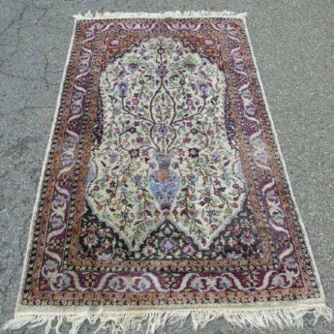 Knotted Wool Blend Persian Style Carpet (1 of 5)