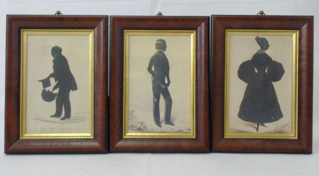 Three Framed English Victorian Style Silhouettes (1 of 10)