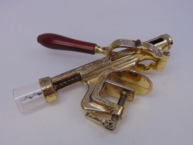 Mid Century Modern Brass Table Clamp Cork Screw (1 of 5)