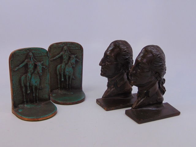 Two Pairs Bookends - George Washington / Indians (1 of 7)