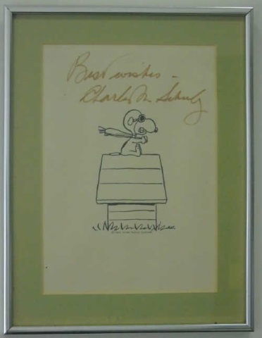 Signed Charles Schultz Framed Snoopy Print (1 of 3)