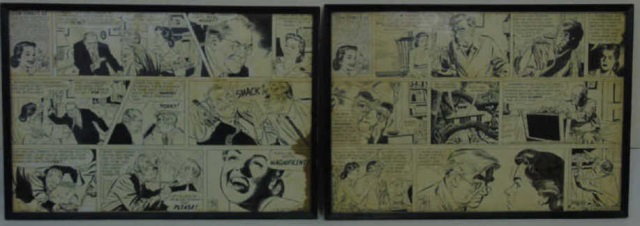 Pair Heart of Juliet Jones by Stan Drake Comics: Pair Heart of Juliet Jones by Stan Drake Comics. Originals. These hung in Porky Manero Steakhouse in Westport, Connecticut. Consigned by past owner of the restaurant. Each behind glass and framed. Eac