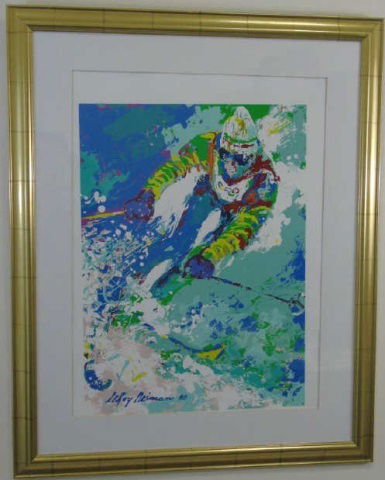LeRoy Neiman 1980 Framed Print of a Skiier (1 of 5)