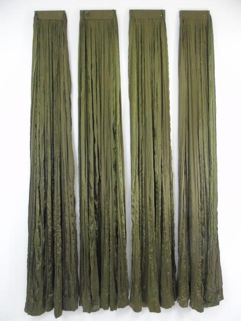 Four Custom Made French Green Silk Curtain Panels (1 of 7)