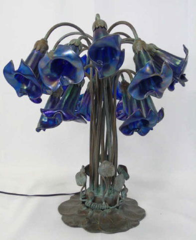 Louis Comfort Tiffany Favrile Glass 18 Arm Lamp (1 of 8)