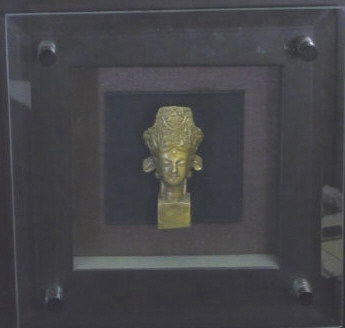 Bronze Chinese Buddha Head in Shadow Box Frame (1 of 5)