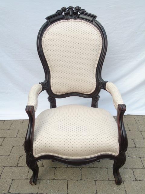 Antique American Victorian 19th C Carved Armchair (1 of 6)