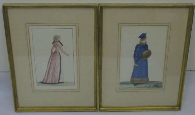 Antique Hand Colored French Empire Fashion Prints (1 of 9)