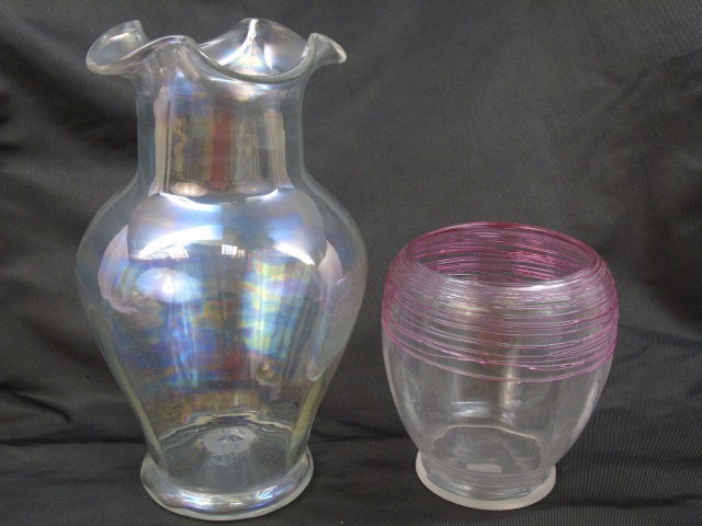 Two Vintage Art Glass / Blown Glass Table Vases (1 of 3)