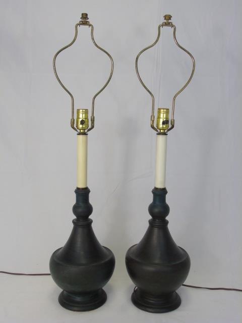 Pair Mid Century Modern Vase Form Table Lamps (1 of 4)